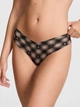 Трусики танга женские Victoria's Secret 4162-23QVW (Iced Coffee Buffalo Plaid Print) XL Кофейные (3001687334195) - изображение 1