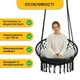 Подвесное плетеное кресло-качалка до 150 кг LEOBRO Boho Comfort XL 80 см Black (LB-1108) - изображение 4