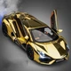 Коллекционная металлическая модель автомобиля Lamborghini Revuelto инерционная со светом, звуком и паром, золотая 1:24 - изображение 3