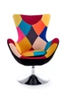 Fotel obrotowy Halmar Butterfly patchwork Wielokolorowy (V-CH-BUTTERFLY-FOT-PATCHWORK) (5905248110915) - obraz 2