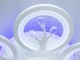 Потолочная LED люстра белая с кристаллами 95 Вт с пультом 8135/5+1WH LED 3color dimmer - изображение 5