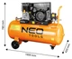 Масляний компресор NEO Tools 100 л 230 В 12K030-1 (5907558479645) - зображення 9