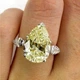 Серебряное кольцо с желтым муассанитом (9789508) - изображение 1
