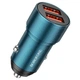 Авто зарядний пристрій 2 USB 2.4A 12Вт 12-24В кабель Lightning Borofone BZ19 Сапфірово-синій - зображення 6