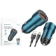 Автомобільний зарядний пристрій 18Вт QC3.0 USB Micro Borofone BZ19A Wisdom сапфірово-синій ABS полікарбонат - зображення 6
