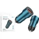 Автомобільний зарядний пристрій 18Вт QC3.0 USB Micro Borofone BZ19A Wisdom сапфірово-синій ABS полікарбонат - зображення 8