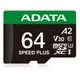 Карта пам'яті microSDXC (UHS-1 U3) A-DATA SPEED PLUS 64Gb Class 10 V30 A2 (R-160Mb/s W140Mb/s) (adapter SD) (UD64GUI3V30A2SP-RA1) - изображение 3