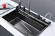 Мийка багатофункціональна Zerix ZH7546-SET-05 Decor Graphite з вбудованим змішувачем із неірж.сталі (ZM5592) - зображення 4