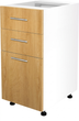 Szafka dolna z szufladami Halmar VENTO D3S mechanizm Hettich front 40x82x52 cm Dąb miodowy/Biały (4022573502145) - obraz 1
