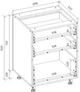Szafka dolna z szufladami Halmar VENTO D3S mechanizm Hettich front 60x82x52 cm Dąb miodowy/Biały (5905248120198) - obraz 2