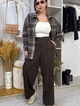 Сорочка oversize в клітинку зі спущеним рукавом на кнопках Innoe 300066-1 р. 46-48 Шоколадний - зображення 2