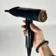 Профессиональный фен для укладки с ионизацией DRY HAIR EFFICIENTLY, универсальный фен для волос с 3 режимами работы и защитой от перегрева, компактный и мощный фен для сушки и укладки, зеленый, DHE-026-Green - изображение 11