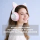 Игровые беспроводные наушники Onikuma GT838I с кошачьими ушками, микрофоном и RGB-подсветкой, Bluetooth + 2.4G + AUX Pink - изображение 4
