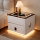Смарт-тумба QYJXF02 (47х39х48 см) з екошкіри з LED-підсвіткою, USB, датчик руху, бездротова зарядка, Bluetooth-аудіо, Біла - зображення 4