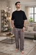 Чоловічий піжамний комплект "City Chill" (штани+футболка) COSY XL Чорний (cosy4177707s4) - зображення 1