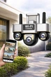 Уличная Wi-Fi камера видеонаблюдения 15MP, 3 объектива Smart Net Camera SC28 V380 PRO - изображение 1