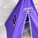 Игровая детская палатка вигвам для комнаты, портативный домик для детей с окошком, большой текстильный тип на деревянном каркасе для игр в помещении Фиолетовый, YGMV-026-Purple - изображение 9