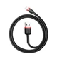 Кабель Baseus Cafule Series Cable USB to Lightning 2.4A 0.5m CALKLF-A19 Red-Black - зображення 4
