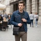 Мужская кожаная сумка мессенджер для документов и города SHVIGEL bg191fash13 Черная - изображение 2