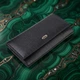 Женский кожаный кошелек для карт купюр и монет CANPELLINI bg218fash22 Черный - изображение 1