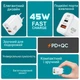 Швидка зарядка для телефону 45W USB-A (PD 3.0) USB-C (QC 3.0) мережевий зарядний пристрій для iPhone iPad MacBook зарядний адаптер швидка зарядка для айфон айпад Xiaomi Samsung зарядний блок PAVLYSH B-45 - зображення 4