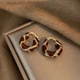 Серьги кольца текстурные 2х2 см золотистые - изображение 1
