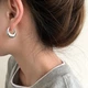 Серьги минимализм 2х2 см серебристые - изображение 2