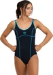 Женский купальник Arena Tania Clip Back SwimSuit One Piece (UPF 50+) 40 Черно-голубой (005974-580-40) - изображение 2
