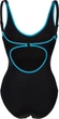 Женский купальник Arena Tania Clip Back SwimSuit One Piece (UPF 50+) 40 Черно-голубой (005974-580-40) - изображение 5