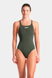 Жіночий суцільний купальник Arena Team SwimSuit Swim Pro Solid 36 Темно-зелений (004760-660-36) - зображення 4