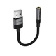 Аудіокабель Acefast J13 USB – AUX 3.5 мм 15 см в нейлоновому обплетенні чорний - изображение 5