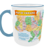 Кружка Карта України Map of Ukraine | Патріотична чашка з областями України | Подарунок 330 мл(блакитна ручка) - зображення 1