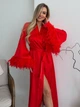 Халат длинный Noelia с перьями красный. Размер XXL/XXXL - изображение 7
