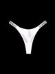 Трусики стринги со стразами белые Panties арт.1019. Размер S/M - изображение 2