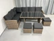 Угловой набор садовой мебели из Ротанга Lounge Loft Мадрид и три пуфа Светло-коричневый (Угловой диван, Стол и 3 пуфа) L403 Light-Brown - изображение 5