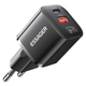 Сетевое зарядное устройство Essager 20W / 1xUSB-C / 1x-USB-A / Black / Быстрая зарядка / Адаптер питания - изображение 1