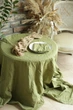 Хлопковая скатерть ручного окрашивания VTILENE, Olive, 300х160 см - изображение 3