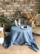 Бавовняна скатертина ручного фарбування VTILENE, Dusty blue, 220х140 см - зображення 2