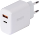 Мережевий зарядний пристрій Lindy 30W USB Type-C + USB Type-A White (4002888734240) - зображення 1