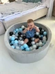 Сухой бассейн детский 100х40 см + 200 шариков в комплекте нежно серого цвета велюр для дома и улицы - изображение 4