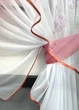 Кухонний комплект VR-Textil № 063к "Emily" шторки з підв'язками кораловий з білим 315х170 см (52-0346) - зображення 6