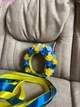 Обруч віночок для волосся український сценічний жовто-синьо-блакитний (RK023) - зображення 4