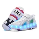 Роликовые кроссовки для девочек с LED подсветкой белые на 4-х колесах (LR 1308) 30(19см) - изображение 1