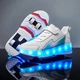 Роликовые кроссовки для девочек с LED подсветкой белые на 4-х колесах (LR 1308) 30(19см) - изображение 2