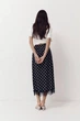 Чорна спідниця в горох із атлас-сатину Skirt Grace LiLove 412 L декорована гіпюром - изображение 3