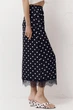 Чорна спідниця в горох із атлас-сатину Skirt Grace LiLove 412 L декорована гіпюром - изображение 6