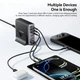 Зарядное устройство ESSAGER Engine 85W Desktop Charging Station GaN 3xUSB-C+3xUSB-A Multi-Port Fast Charger Black (EZC85W-SXB0G-Z) - изображение 6