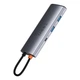 USB-хаб Baseus Metal Gleam Series 7-in-1 USB-C to 2xUSB 3.0 + HDMI 4K + USB-C + SD/TF + USB-C Power Port Gray (WKWG020113) - зображення 3
