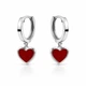 Серьги-кольца (конго) серебряные Сердце с эмалью Silver Style (21163016.00 sku:2300103799572) - изображение 2
