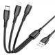Кабель USB Borofone BX71 3-in-1 IP+Type-C+Micro Чорний - изображение 1